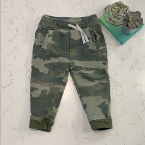 J. Crew Boys Camo with Navy Striped Lined Pants
